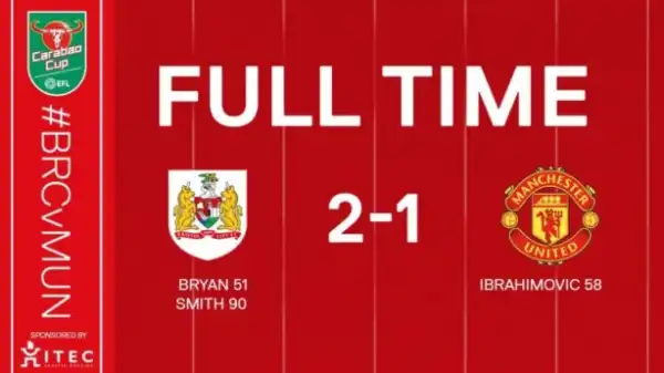 Video: Bristol City 2 – 1 Manchester United [EFL Cup] Highlights 2017/18